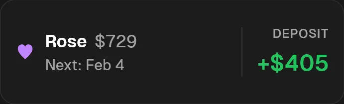 Rose's deposit contribution